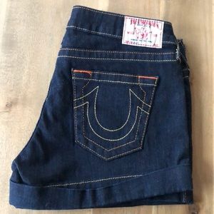 True Religion Dark Denim Shorts